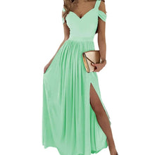 Load image into Gallery viewer, Off-the-shoulder V-neck Slit Dress
