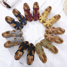 Load image into Gallery viewer, Hollow Out Lightweight Breathable Velcro Pure Color Sandals
