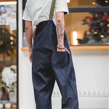 Load image into Gallery viewer, RETRO NAVY BLUE DENIM JUMPSUIT

