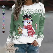 Load image into Gallery viewer, Multicolor Snowman Print Christmas Sweatshirt
