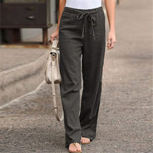 Load image into Gallery viewer, Summer Elastic Lace Up Straight Pants
