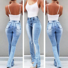 Load image into Gallery viewer, Shredded Flare Jeans
