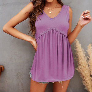 V-Neck Lace Vest