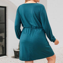 Load image into Gallery viewer, Crew Neck Drawstring Dress
