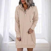 Load image into Gallery viewer, Solid Color Mid-length Hooded Sweater
