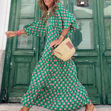 Load image into Gallery viewer, Boho Puff Sleeve Maxi Loose Dress
