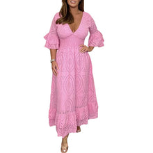 Load image into Gallery viewer, Loose High Waist Embroidered Dress
