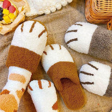 Load image into Gallery viewer, Winter Cat Paw Cotton Slippers
