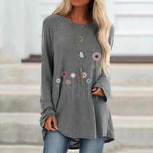 Load image into Gallery viewer, Floral Print Long-sleeve T-shirt
