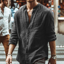 Load image into Gallery viewer, Solid Color Casual Stand Collar Long Sleeve Shirt
