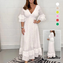 Load image into Gallery viewer, Loose High Waist Embroidered Dress
