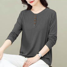 Load image into Gallery viewer, Solid Color Versatile Round Neck Tops
