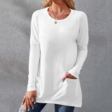 Load image into Gallery viewer, Crew Neck Long Sleeve Pocket T-Shirt
