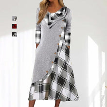Load image into Gallery viewer, Vintage Plaid Patchwork Dress
