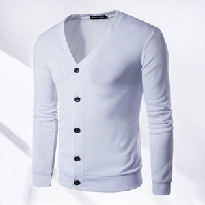 V-Neck Button-Up Cardigan Sweater
