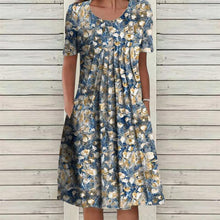 Load image into Gallery viewer, Floral Crew Neck Midi Shift Dress
