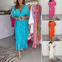Load image into Gallery viewer, Fashion Solid Color Fly Sleeve Cake Dress
