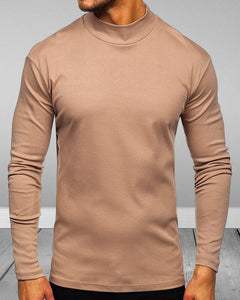 Men's Gray Cotton Turtleneck Sweaters