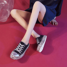 Load image into Gallery viewer, Leopard Rivet Embellished Lace-Up Sneakers
