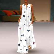 Load image into Gallery viewer, New Butterfly Printed Maxi Shift Dress.MC

