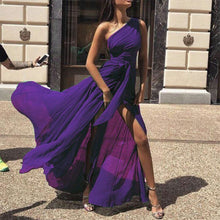 Load image into Gallery viewer, New Sexy One Shoulder Split Chiffon Dress.MC
