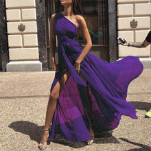 Load image into Gallery viewer, New Sexy One Shoulder Split Chiffon Dress.MC

