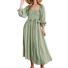 Load image into Gallery viewer, French Ruffled Lantern Sleeves Multi-wear Dress
