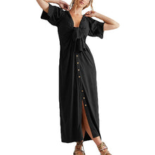Load image into Gallery viewer, Tie Short Sleeve Loose Dress

