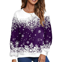 Load image into Gallery viewer, Women Xmas Snowflake Print Pullover
