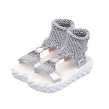 Load image into Gallery viewer, Woven fabric thick sole sandals
