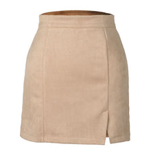 Load image into Gallery viewer, Women&#39;s High Waist Faux Suede Bodycon Mini Skirt
