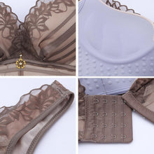 Load image into Gallery viewer, Stripes Lace Push-Up Seamless Breathable Zipper Bra
