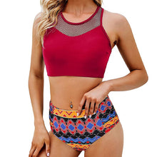 Load image into Gallery viewer, High Waist Printed Two-piece Swimsuit
