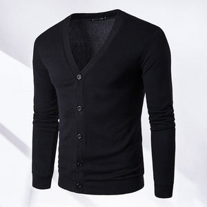 V-Neck Button-Up Cardigan Sweater