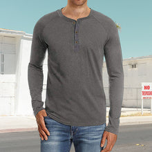 Load image into Gallery viewer, Henley Pullover Long Sleeve T-Shirt
