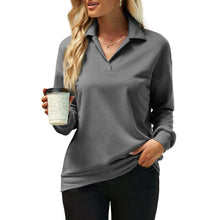 Load image into Gallery viewer, Solid Colour Long Sleeve Loose T-shirt

