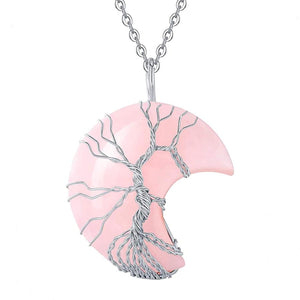 Tree of Life Crescent Moon Necklace
