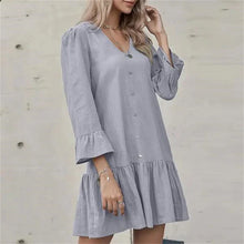 Load image into Gallery viewer, Pleated Bell Sleeve Dress
