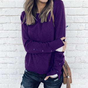 Buttoned Sleeve Sweatshirt