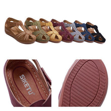 Load image into Gallery viewer, Hollow Out Lightweight Breathable Velcro Pure Color Sandals
