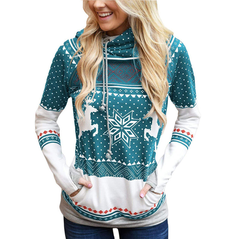 Christmas Print Pocket Sweatshirt