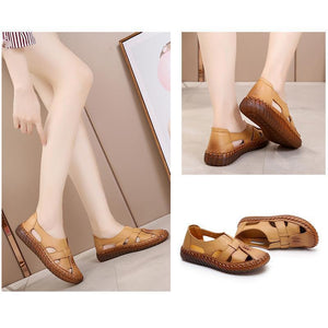 Women's handmade leather sandals with soft bottom