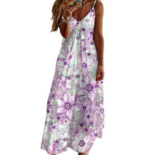Load image into Gallery viewer, Women&#39;s V-neck Print Loose Slip Dress
