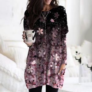 Long Sleeve Pocket Print T-Shirt