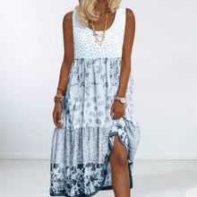 Load image into Gallery viewer, Women&#39;s Sleeveless Floral Print Summer Round Neck Dress
