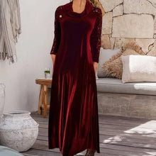 Load image into Gallery viewer, Long Sleeve Velvet Maxi Dress with Sequins
