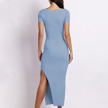 Load image into Gallery viewer, Sexy Crew Neck Tight Slit Long Dress
