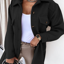 Load image into Gallery viewer, Women Fashion Slit Neck Casual Woolen Coats
