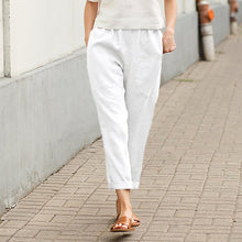 Load image into Gallery viewer, Plain Cotton Linen Casual Pants for Women
