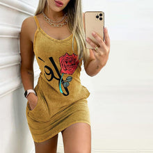 Load image into Gallery viewer, Printed Pocket Slim Dress Slip Dress
